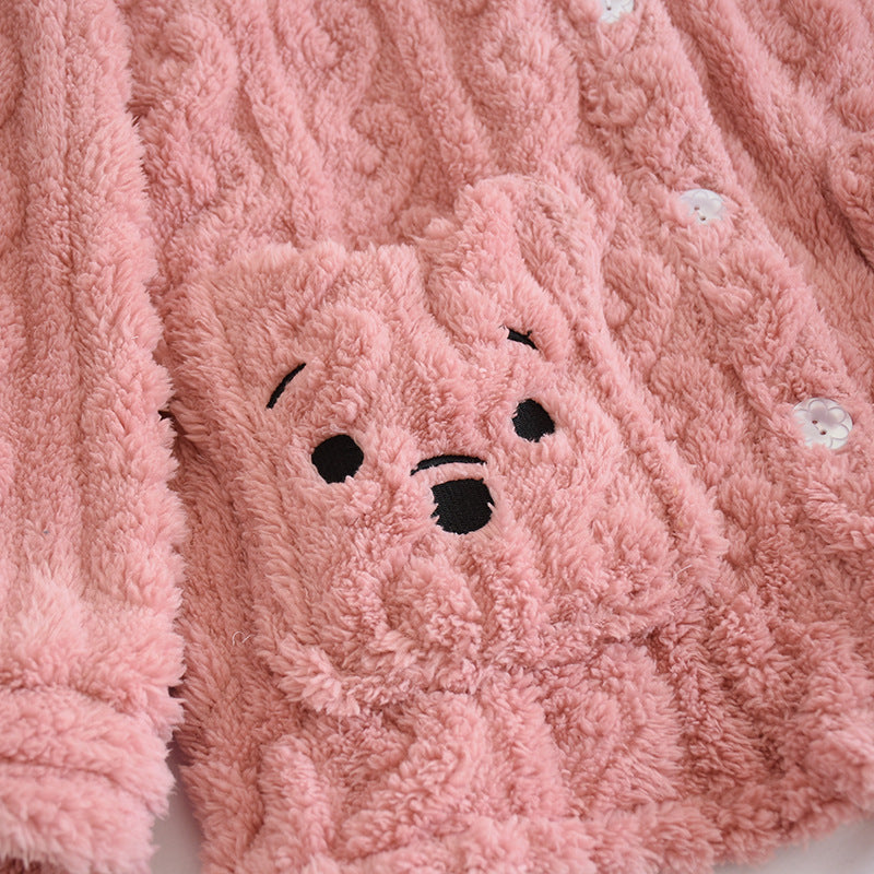 Conjunto de pijama largo de felpa adorable