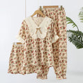 Conjunto de pijama corto con detalle de encaje (3 piezas)
