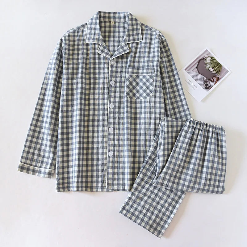 Conjunto de manga larga a cuadros