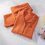 Conjunto de pijama largo de color sólido