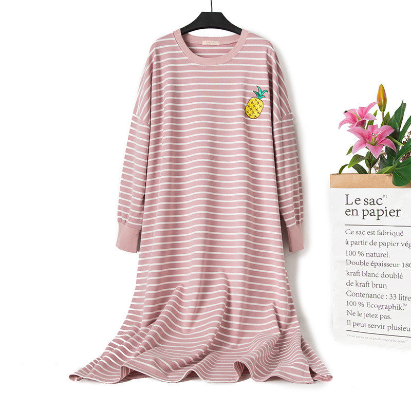 Camisón de rayas de manga larga