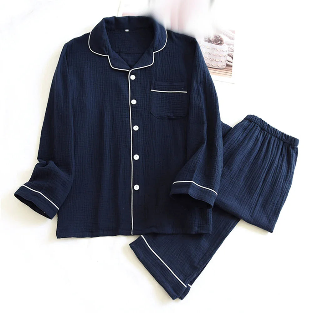 Conjunto de pijama de crepé vintage