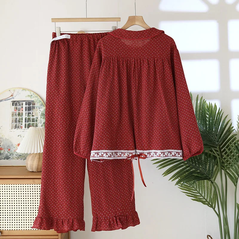 Bow-Detail Cotton Set