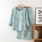 Conjunto de kimono con jacquard de hojas