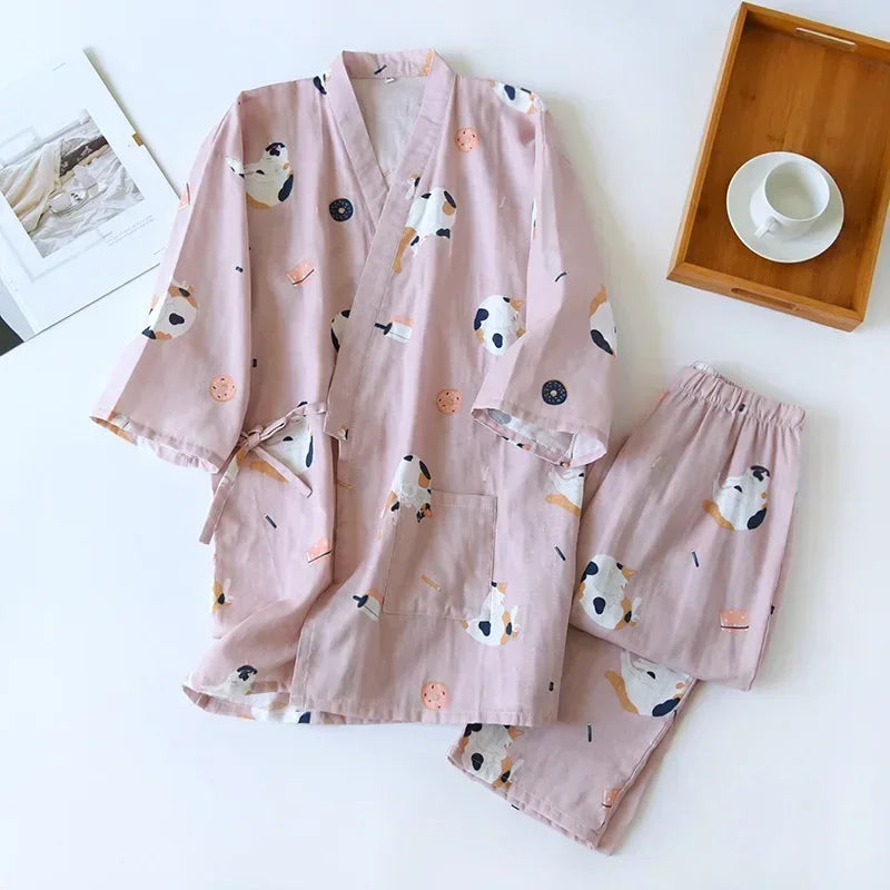 Fresh Cotton Kimono Set
