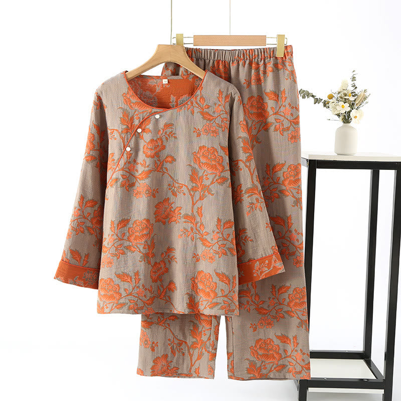 Conjunto de camisón con estampado floral de rosas