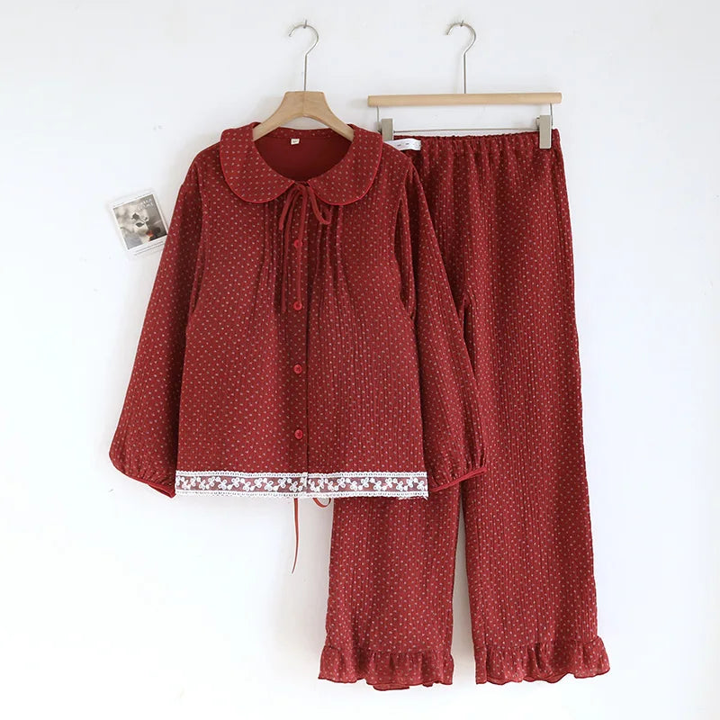 Bow-Detail Cotton Set
