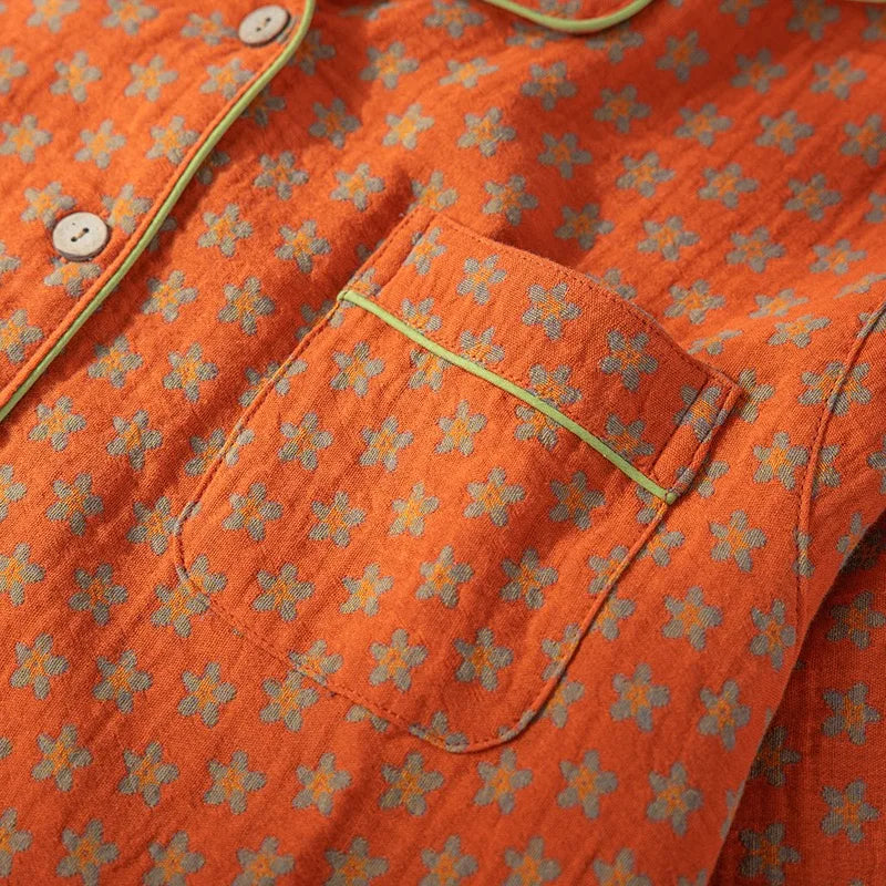 Conjunto de pijama largo de color sólido
