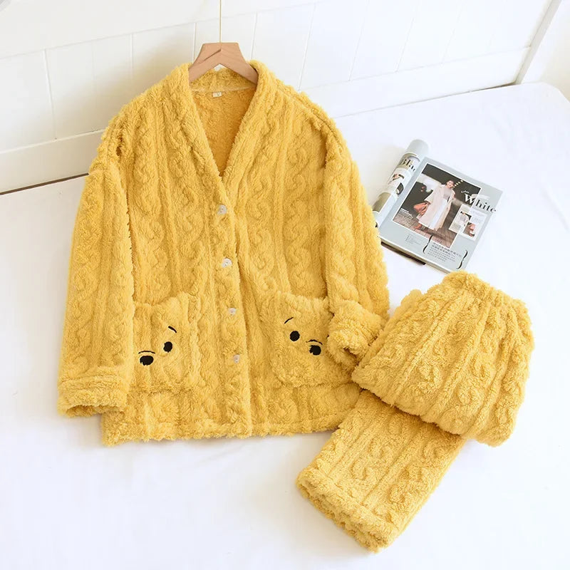 Conjunto de pijama largo de felpa adorable