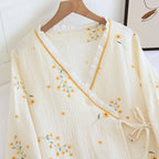 Conjunto de kimono de crepé de primavera