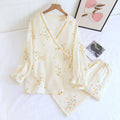 Conjunto de kimono de crepé de primavera