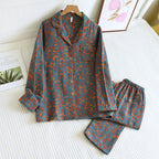Conjunto de ropa de estar de algodón colorido estilo rural