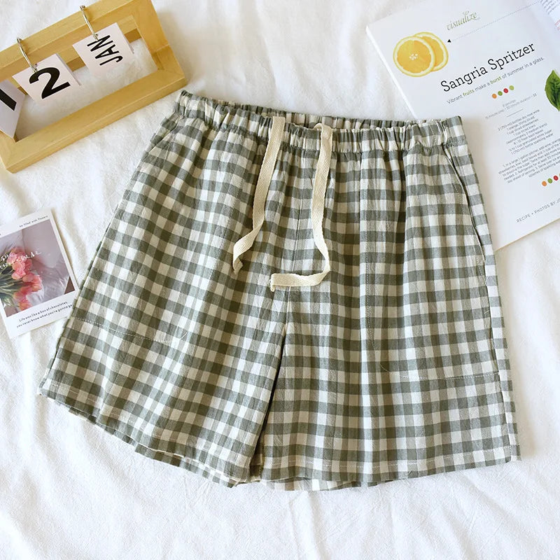 Shorts cortos de cuadros