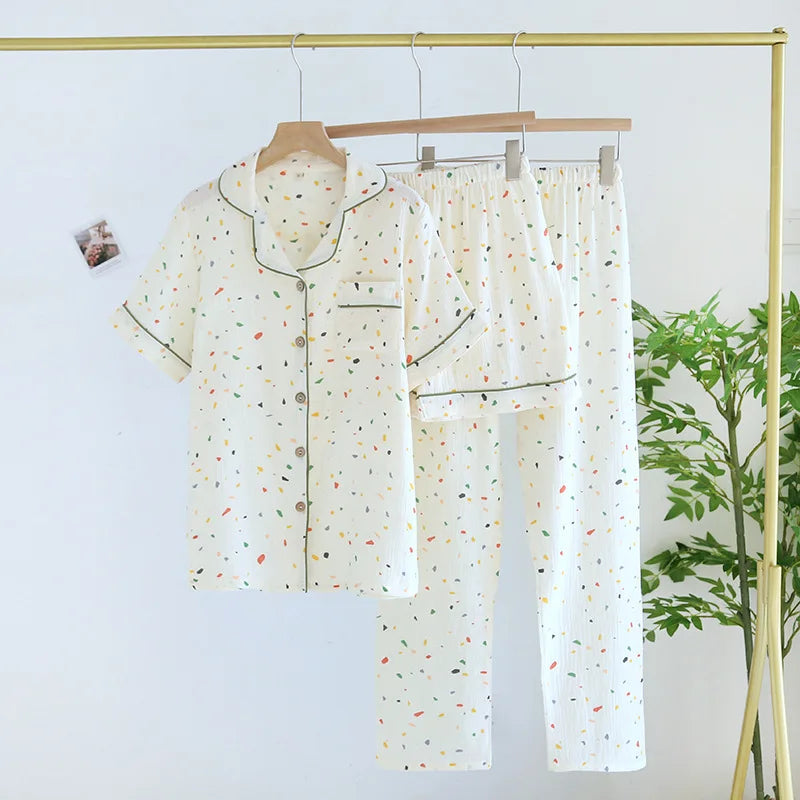 Conjunto de pijama de algodón ligero (3 piezas)