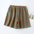Shorts de pijama con estampado floral y de hojas
