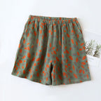 Shorts de pijama con estampado floral y de hojas