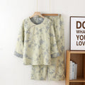 Conjunto de kimono con jacquard de hojas