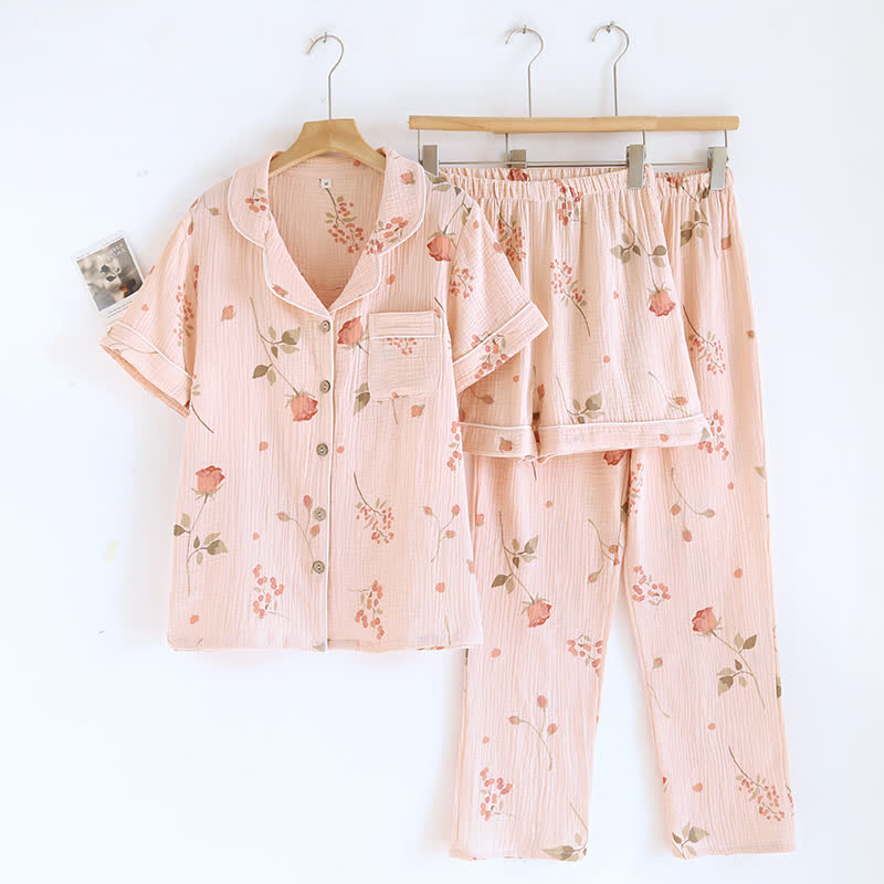 Conjunto de pijama corto Country Rose (3 piezas)