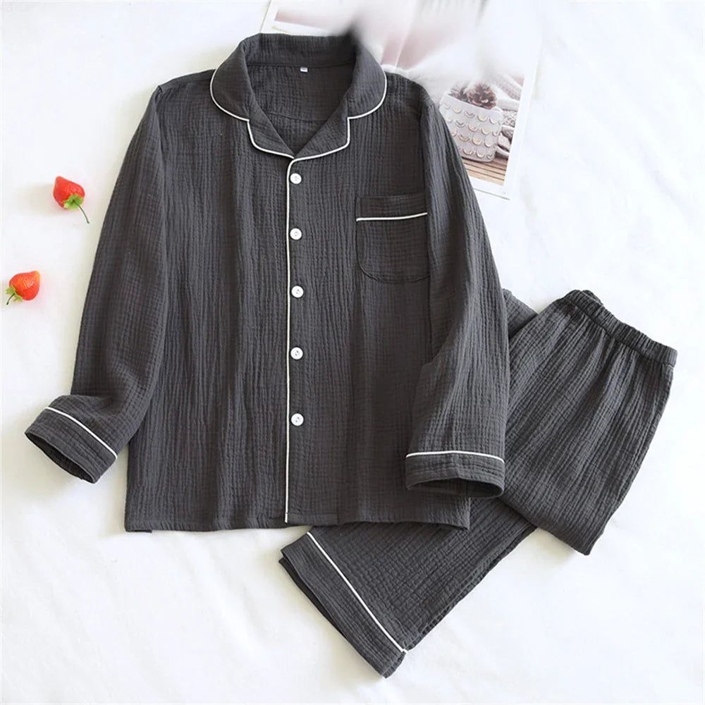 Conjunto de pijama de crepé vintage
