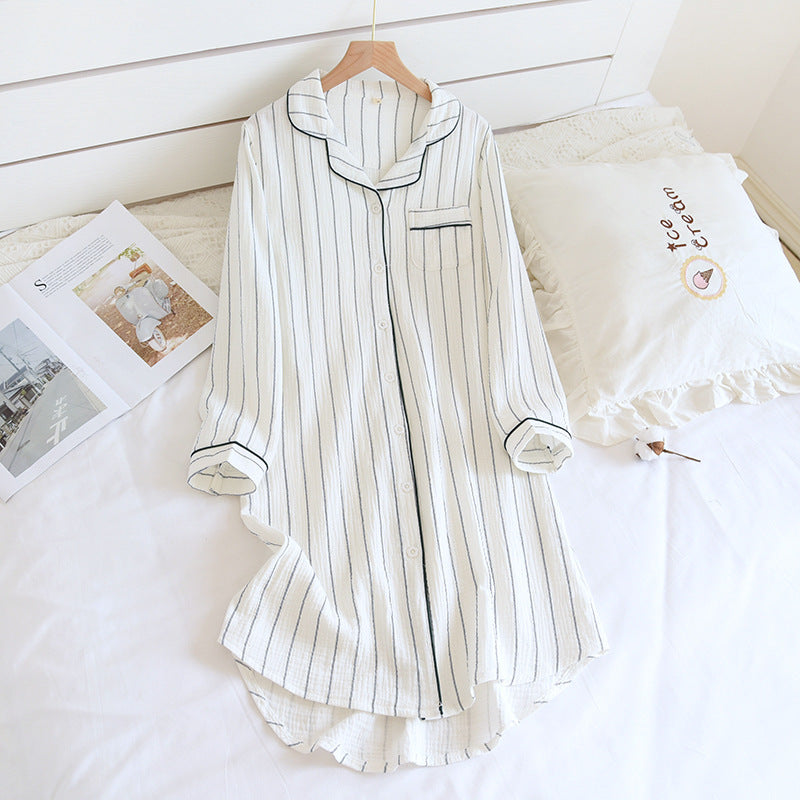 Camisón de solapa a rayas