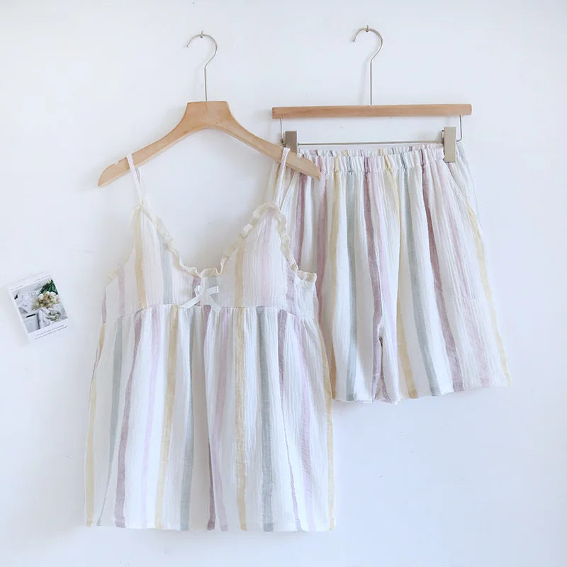Conjunto de shorts de crepé para verano