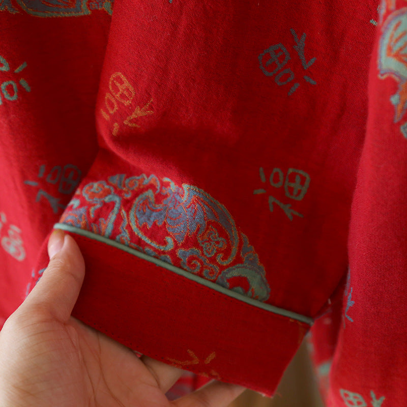 Conjunto de patrones étnicos rojos