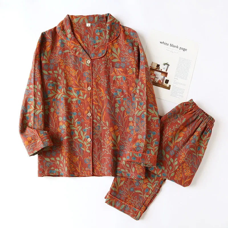Conjunto de pijama vintage rojo