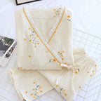 Conjunto de kimono de crepé de primavera