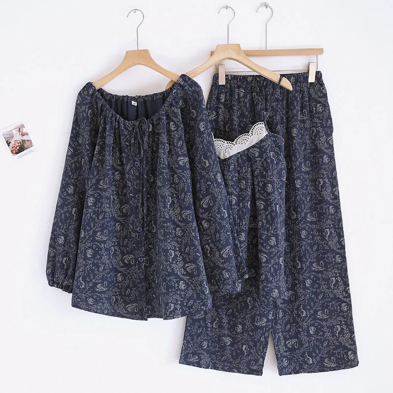Conjunto vintage con detalle de encaje (3 piezas)