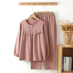 Conjunto elegante de algodón con botones