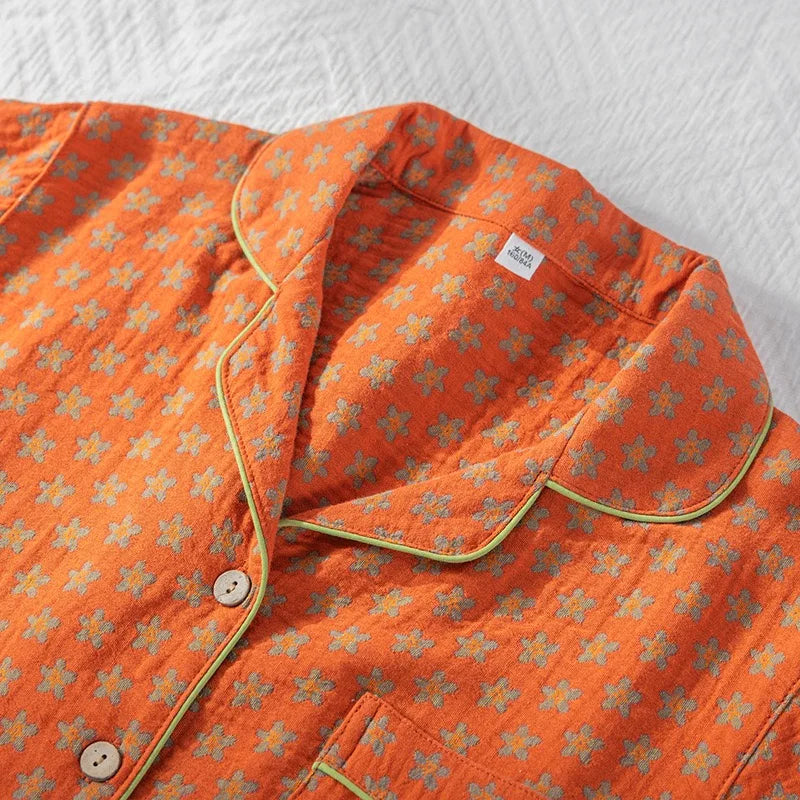 Conjunto de pijama largo de color sólido