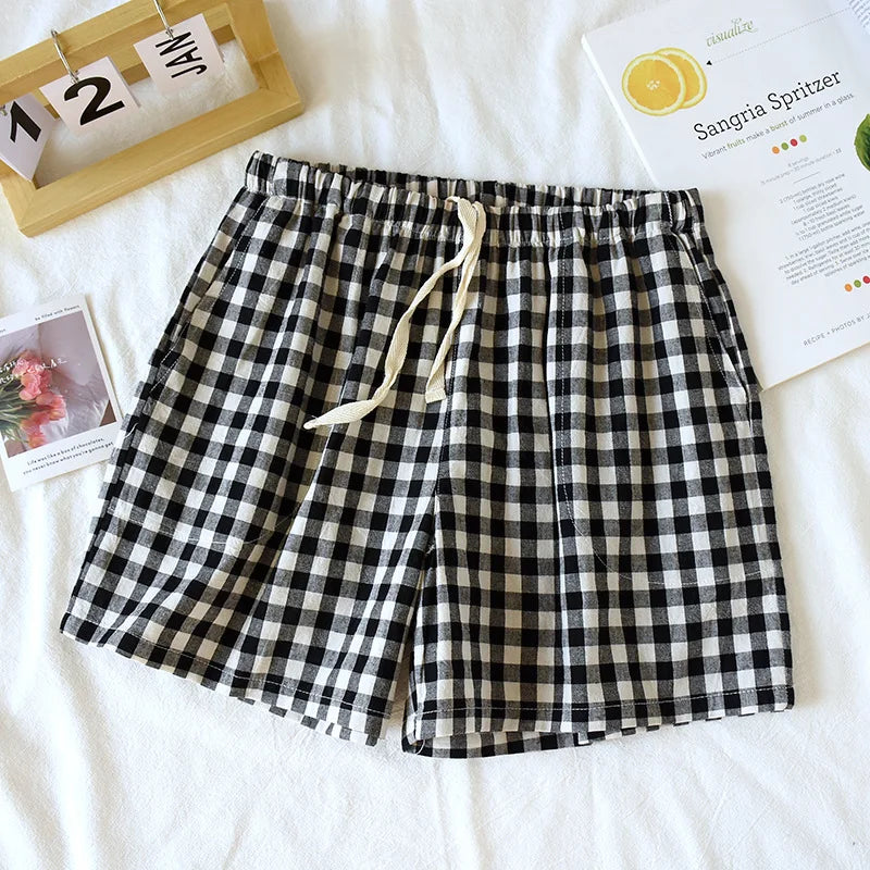Shorts cortos de cuadros
