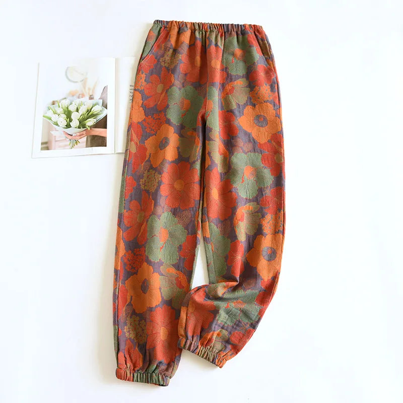 Pantalón de pijama retro de jacquard