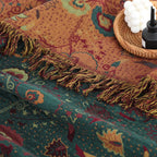 Manta de toalla de algodón y tul con estampado floral