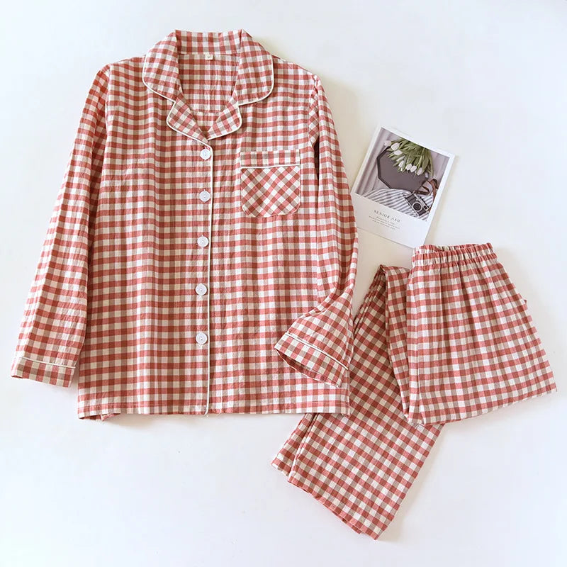 Conjunto de manga larga a cuadros