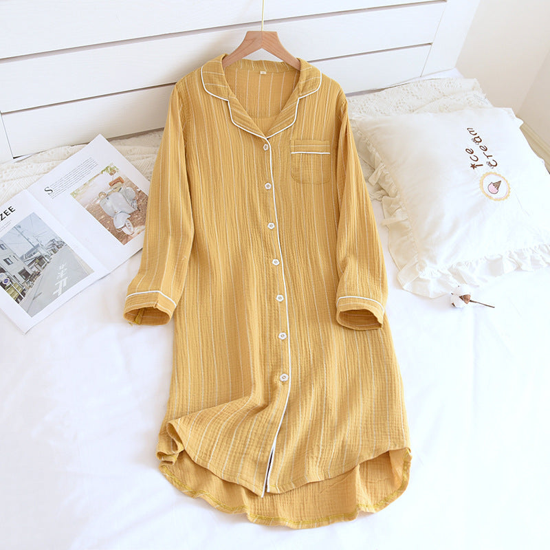 Camisón de solapa a rayas