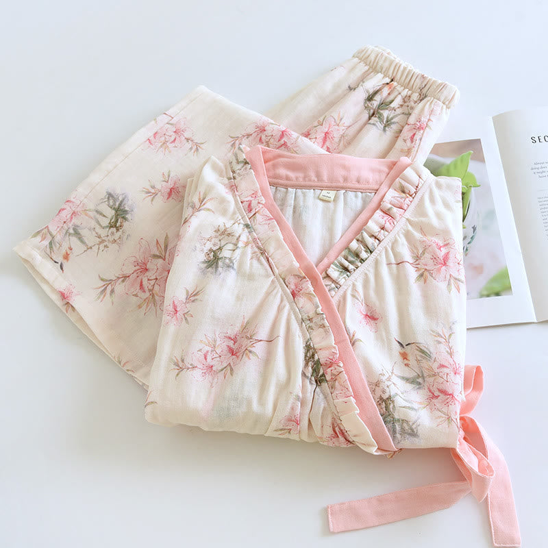 Lily Flower Kimono Set