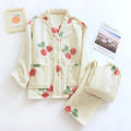 Conjunto de pijama de peluche con estampado de cerezas