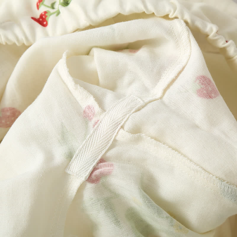 Strawberry Print Cotton Pajama Set
