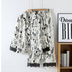 Conjunto de pijama de algodón con diseño de cebra