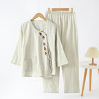 Floral Embroidery Kimono Set