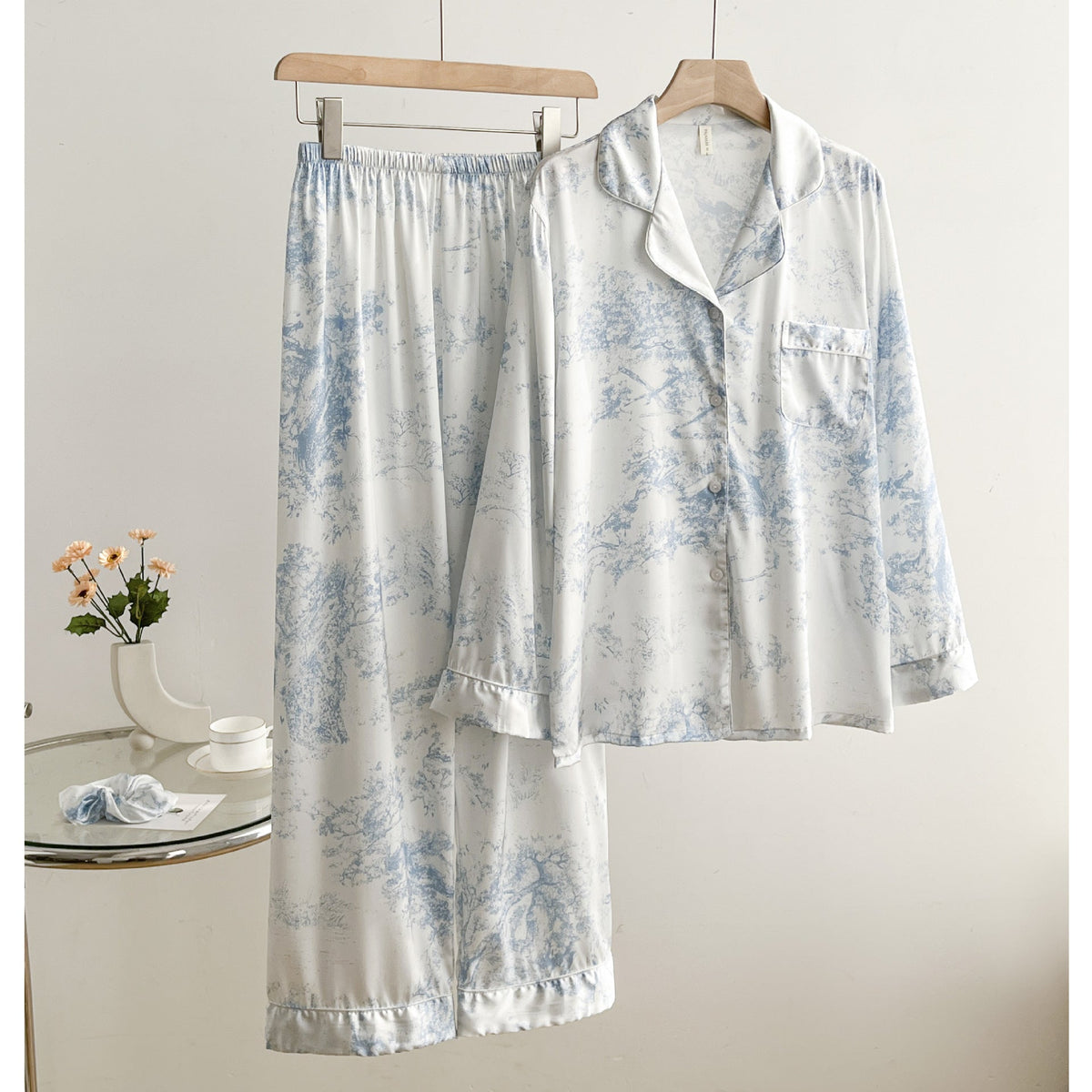 Gray Print Pajama Set