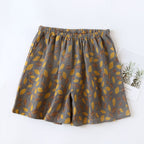 Shorts de pijama con estampado floral y de hojas
