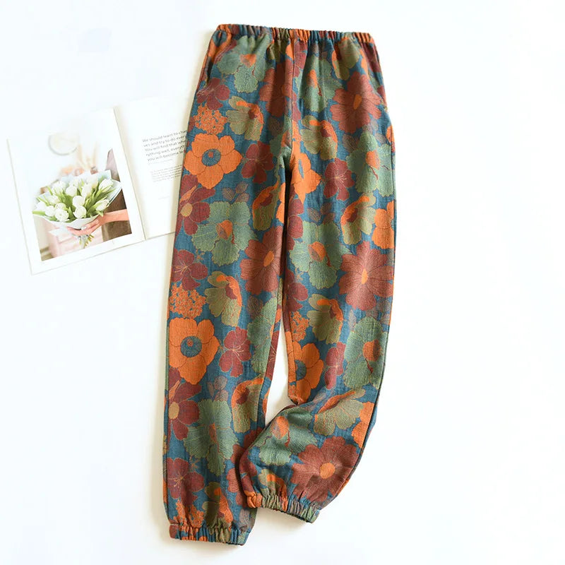 Pantalón de pijama retro de jacquard