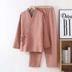Conjunto de kimono de gasa de algodón