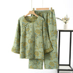 Conjunto de camisón con estampado floral de rosas