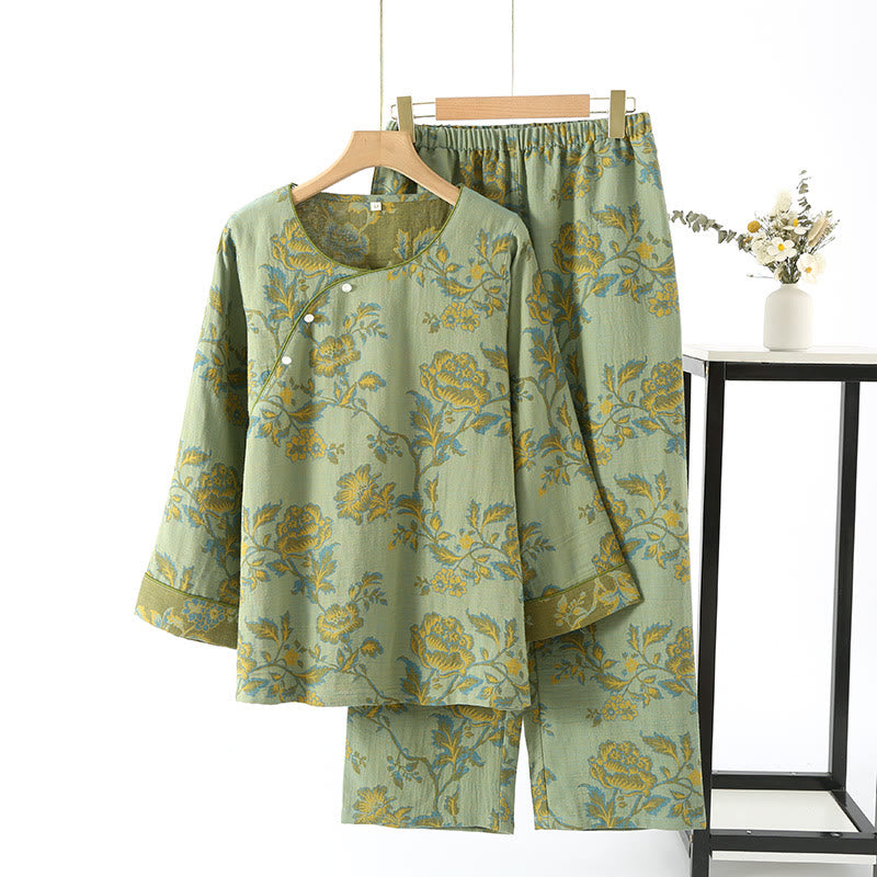 Conjunto de camisón con estampado floral de rosas