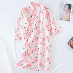 Floral Double Layer Cotton Nightdress