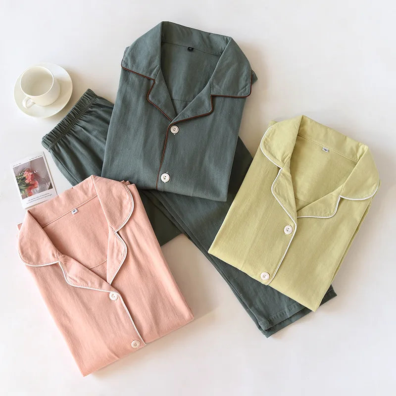 Conjunto de pijama largo, elegante y minimalista