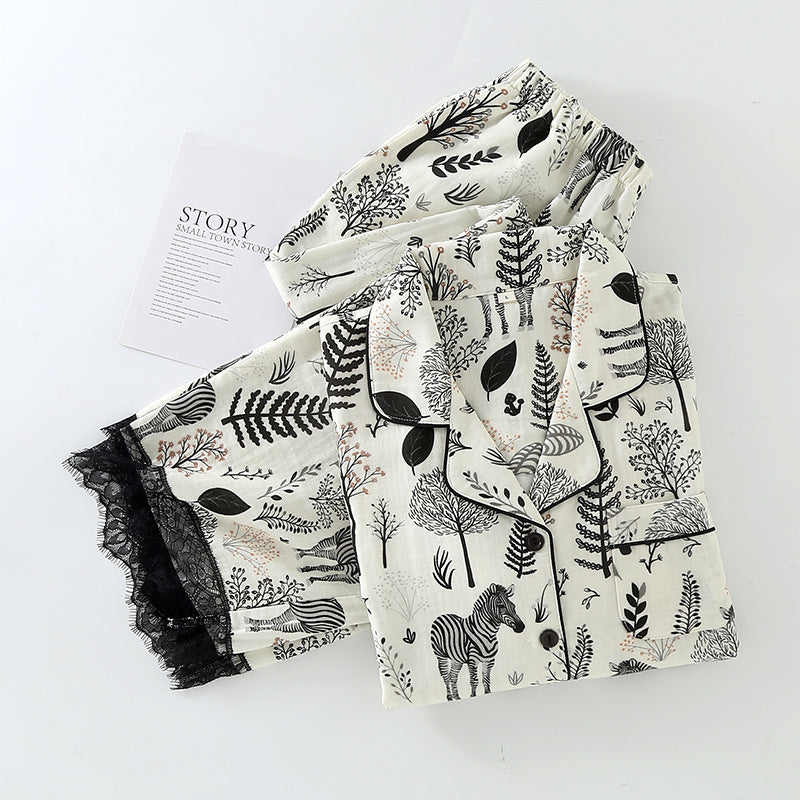 Conjunto de pijama de algodón con diseño de cebra
